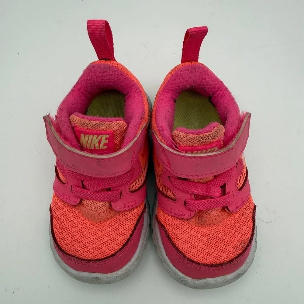 Baby Infant Girl Nike Flex Experience 3 TDV Pink Orange 653700-602 Shoes Size 4C